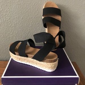 Black Ankle-Strap Cyler Espadrille- women 5-1/2